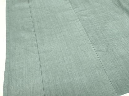 平和屋着物●結城紬　湊鼠色　正絹　逸品　DABI5409op