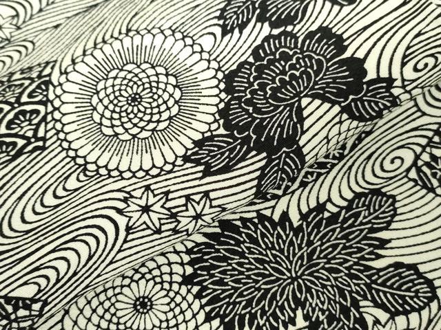 平和屋着物●人間国宝　南部芳松　突彫り　小紋　型染　流水花文　正絹　逸品　DABI5413op