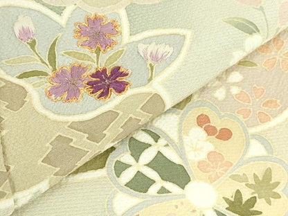 平和屋着物●西陣　京の名門　じゅらく謹製　帝王紫　訪問着　駒刺繍　舞花　暈し染め　金糸　正絹　逸品　DABI5414op