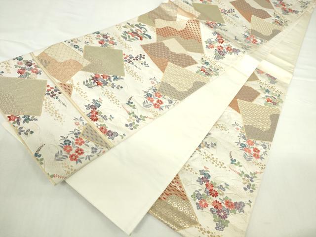 平和屋本店▼六通柄袋帯　唐織　四君子　純金箔　正絹　逸品　DABI5417op