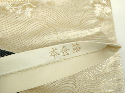 平和屋本店▼六通柄袋帯　唐織　瑞晴孔雀文　本金箔　正絹　逸品　DABI5419op