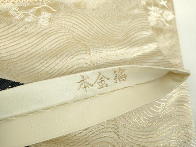 平和屋本店▼六通柄袋帯　唐織　瑞晴孔雀文　本金箔　正絹　逸品　DABI5419op