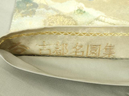 平和屋本店▼六通柄袋帯　天竜寺庭園　古都名園集　本金箔入　正絹　逸品　DABI5426op