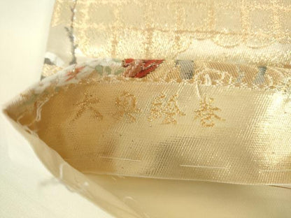 平和屋本店▼六通柄袋帯　唐織　大奥絵巻　弐拾四金二重織　正絹　逸品　DABI5433op