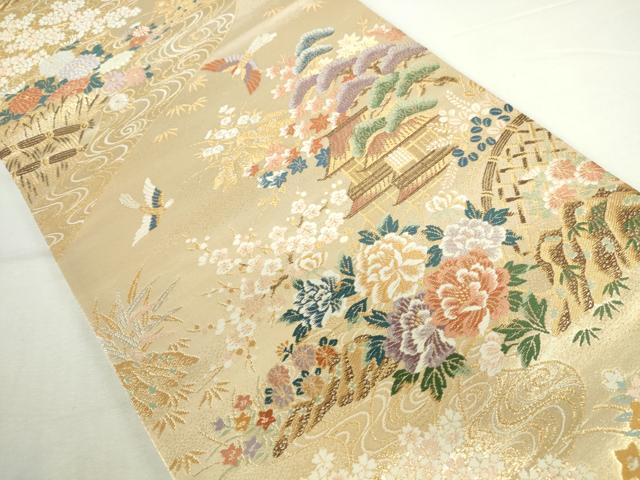 平和屋本店▼六通柄袋帯　唐織　正倉院離宮紋　本金二重箔　正絹　逸品　DABI5437op