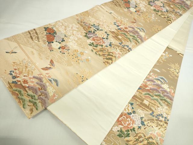 平和屋本店▼六通柄袋帯　唐織　正倉院離宮紋　本金二重箔　正絹　逸品　DABI5437op