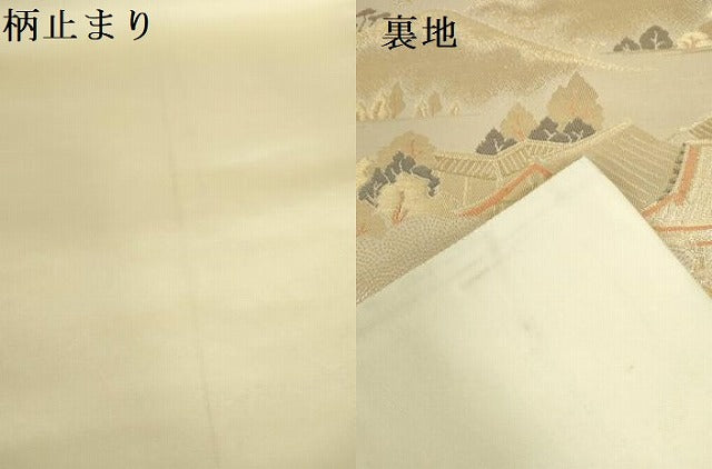 平和屋本店▼六通柄袋帯　平等院全景　純金二重箔　正絹　逸品　DABI5441op