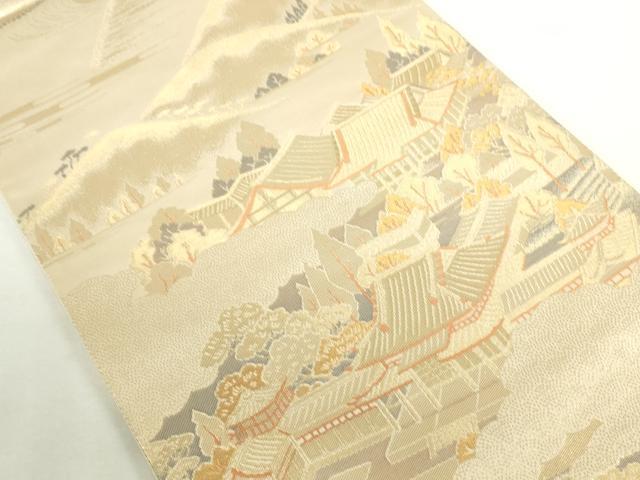 平和屋本店▼六通柄袋帯　平等院全景　純金二重箔　正絹　逸品　DABI5441op