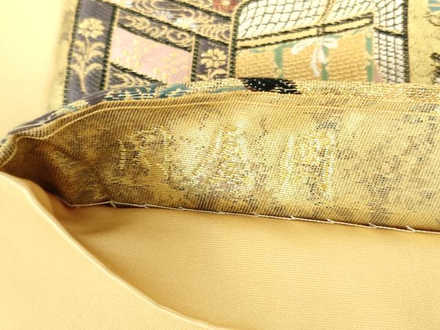 平和屋本店▼六通柄袋帯　関屋図　本金箔　正絹　逸品　DABI5462op