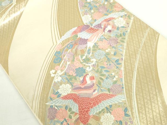 平和屋本店▼六通柄袋帯　唐織　鳳凰花文　こうさい錦　純金箔24K　正絹　逸品　DABI5465op