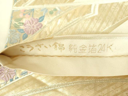 平和屋本店▼六通柄袋帯　唐織　鳳凰花文　こうさい錦　純金箔24K　正絹　逸品　DABI5465op