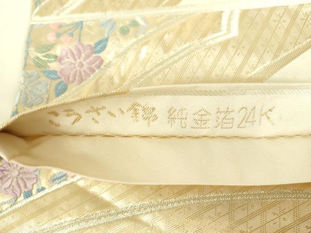 平和屋本店▼六通柄袋帯　唐織　鳳凰花文　こうさい錦　純金箔24K　正絹　逸品　DABI5465op