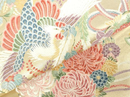 平和屋本店▼六通柄袋帯　唐織　加賀瑞鳳丸文　本金箔　正絹　逸品　DABI5480op