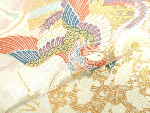 平和屋本店▼六通柄袋帯　唐織　献上鳳凰文　九百本金弐拾織　正絹　逸品　DABI5487op