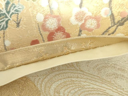 平和屋本店▼六通柄袋帯　唐織　優雅渓谷御車文　本金箔　正絹　逸品　DABI5488op