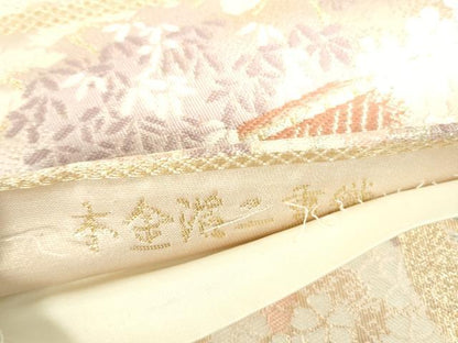 平和屋本店▼六通柄袋帯　唐織　京乃里大原　本金箔二重織　正絹　逸品　DABI5489op
