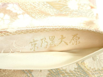 平和屋本店▼六通柄袋帯　唐織　京乃里大原　本金箔二重織　正絹　逸品　DABI5489op