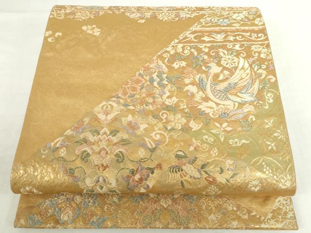 平和屋本店▼六通柄袋帯　鳳凰花文　本金箔　正絹　逸品　DABI5494op