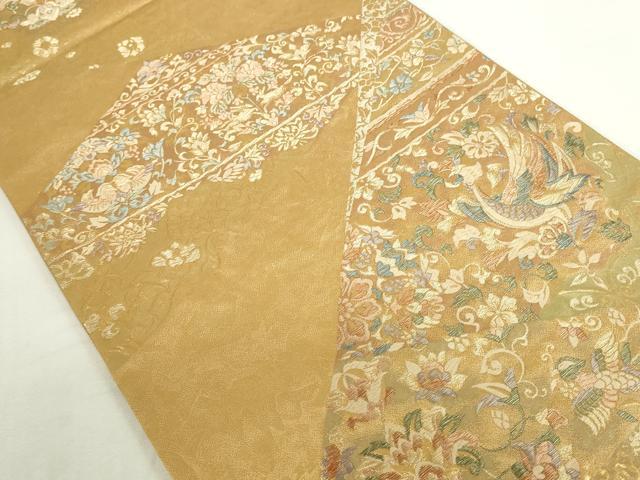 平和屋本店▼六通柄袋帯　鳳凰花文　本金箔　正絹　逸品　DABI5494op