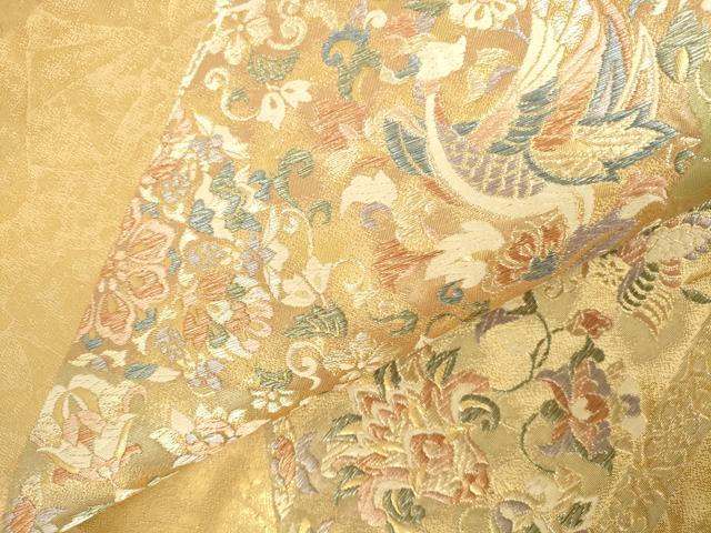平和屋本店▼六通柄袋帯　鳳凰花文　本金箔　正絹　逸品　DABI5494op