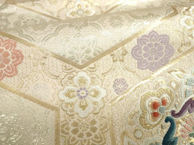 平和屋本店▼六通柄袋帯　唐織　万寿清華文　本金箔　正絹　逸品　DABI5500op