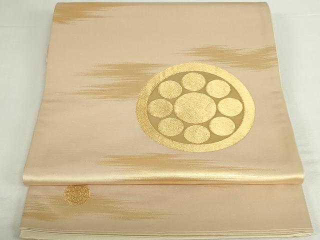 平和屋本店▼太鼓柄袋帯　霞花丸文　本金箔　正絹　逸品　DABI5502op
