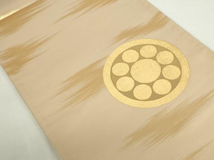 平和屋本店▼太鼓柄袋帯　霞花丸文　本金箔　正絹　逸品　DABI5502op