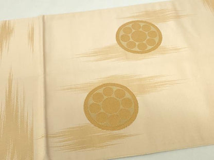 平和屋本店▼太鼓柄袋帯　霞花丸文　本金箔　正絹　逸品　DABI5502op
