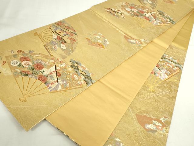 平和屋本店▼六通柄袋帯　唐織　慶祥利休　本金箔　正絹　逸品　DABI5503op