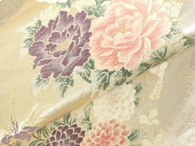 平和屋本店▼六通柄袋帯　唐織　几帳花文　弐拾四金二重織　正絹　逸品　DABI5506op