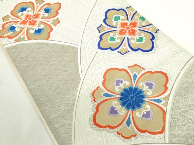 平和屋本店▼六通柄袋帯　唐織　舞花　九百錦　ホワイトゴールド箔　二丁箔　本金箔　正絹　逸品　DABI5514op