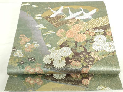 平和屋本店▼六通柄袋帯　唐織　京八景　九百織　本金箔　正絹　逸品　DABI5517op