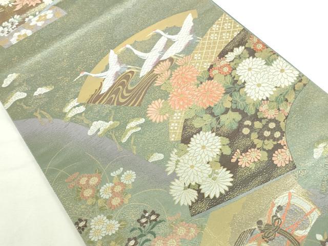 平和屋本店▼六通柄袋帯　唐織　京八景　九百織　本金箔　正絹　逸品　DABI5517op