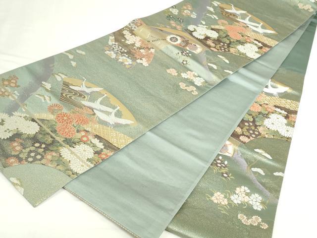 平和屋本店▼六通柄袋帯　唐織　京八景　九百織　本金箔　正絹　逸品　DABI5517op