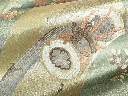 平和屋本店▼六通柄袋帯　唐織　京八景　九百織　本金箔　正絹　逸品　DABI5517op