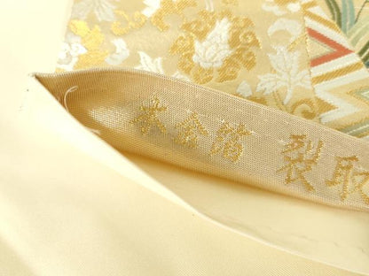 平和屋本店▼六通柄袋帯　唐織　裂取能衣吉祥文　本金箔　正絹　逸品　DABI5518op