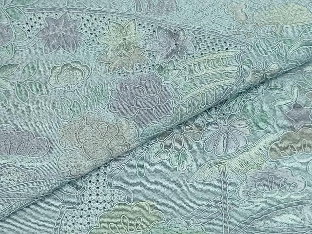 平和屋着物▼中国三大刺繍　スワトウ刺繍　汕頭刺繍　総刺繍　訪問着　道長地紙花文　正絹　逸品　DABI5522op