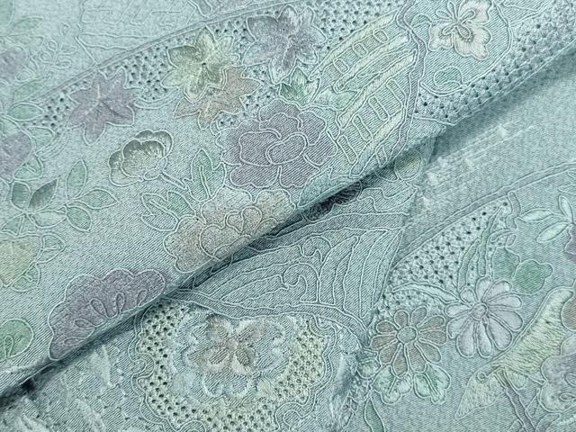平和屋着物▼中国三大刺繍　スワトウ刺繍　汕頭刺繍　総刺繍　訪問着　道長地紙花文　正絹　逸品　DABI5522op