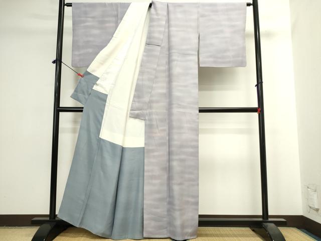 平和屋着物▼虹色創家　本郷大田子　小紋　霞文　暈し染め　正絹　逸品　DABI5525op