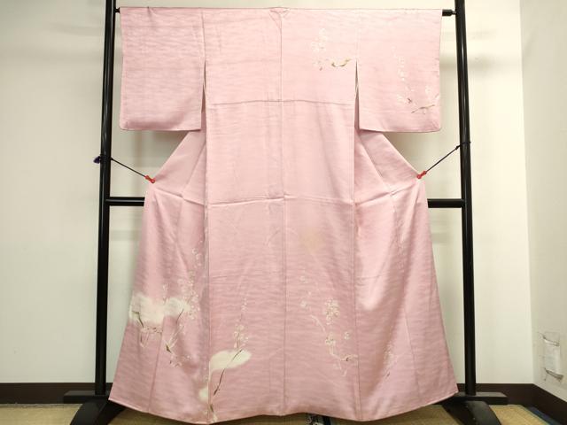 平和屋着物▼訪問着　枝梅　暈し染め　正絹　逸品　DABI5529op