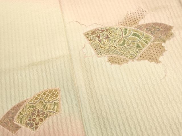 平和屋着物▼中国三大刺繍　スワトウ刺繍　汕頭刺繍　総刺繍　訪問着　地紙花文　暈し染め　金彩　正絹　逸品　DABI5531op