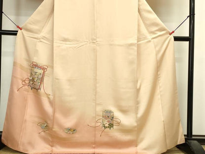 平和屋着物▼中国三大刺繍　スワトウ刺繍　汕頭刺繍　総刺繍　訪問着　貝桶花文　暈し染め　金彩　正絹　逸品　DABI5533op