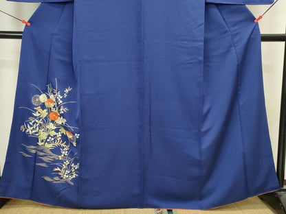 平和屋着物▼訪問着　総刺繍　草花　金糸　正絹　逸品　DABI5540op