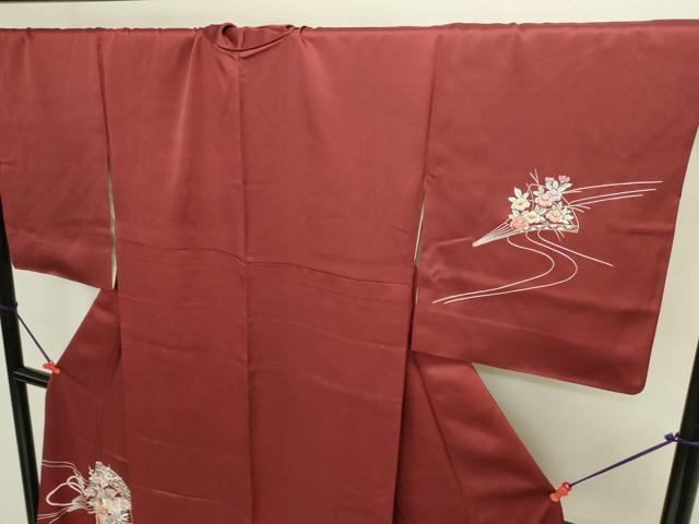 平和屋着物▼中国三大刺繍　相良刺繍　総刺繍　訪問着　扇面花文　正絹　逸品　DABI5542op