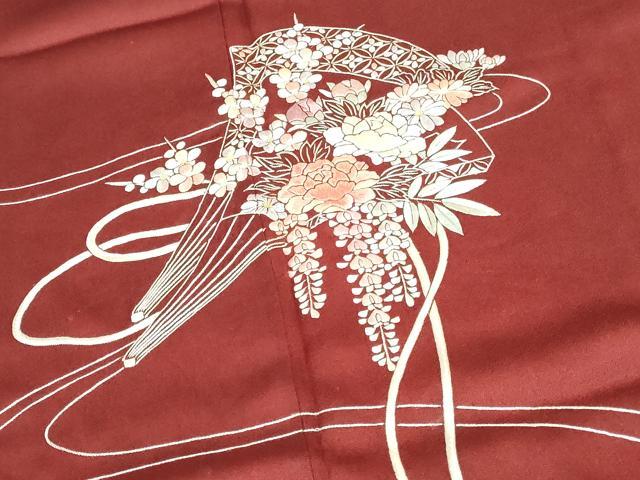 平和屋着物▼中国三大刺繍　相良刺繍　総刺繍　訪問着　扇面花文　正絹　逸品　DABI5542op
