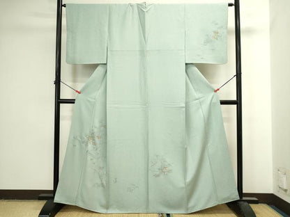 平和屋着物●中国三大刺繍　スワトウ刺繍　汕頭刺繍　総刺繍　訪問着　風景花松文　金糸　正絹　逸品　DABI5547op