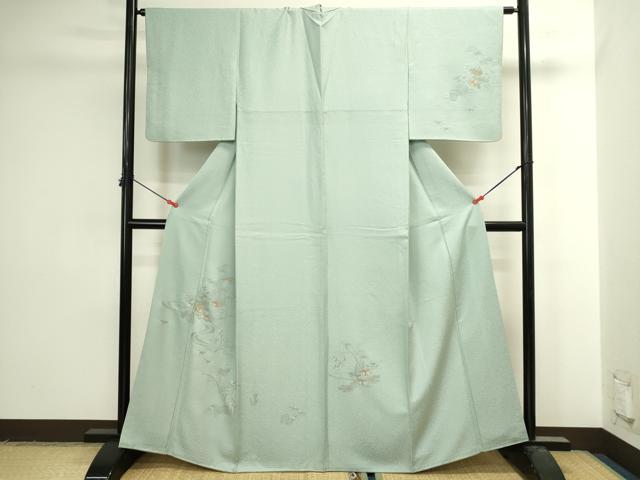 平和屋着物●中国三大刺繍　スワトウ刺繍　汕頭刺繍　総刺繍　訪問着　風景花松文　金糸　正絹　逸品　DABI5547op