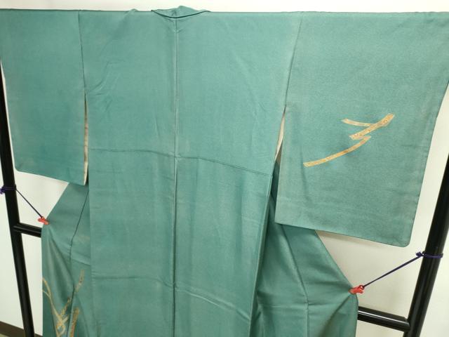 平和屋着物▼訪問着　作家物　鬘帯花文　金彩　金通し地　正絹　逸品　DABI5553op