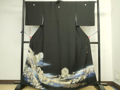 平和屋着物●豪華黒留袖　作家物　螺鈿　ラインストーン　熨斗唐草　暈し染め　金銀彩　正絹　逸品　未使用　DABI5555op