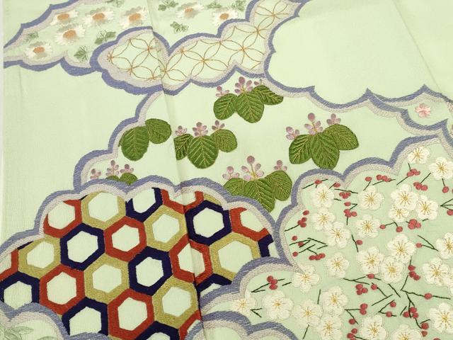 平和屋着物▼豪華色留袖　駒刺繍　総刺繍　雲取吉祥花文　金糸　正絹　逸品　DABI5557op
